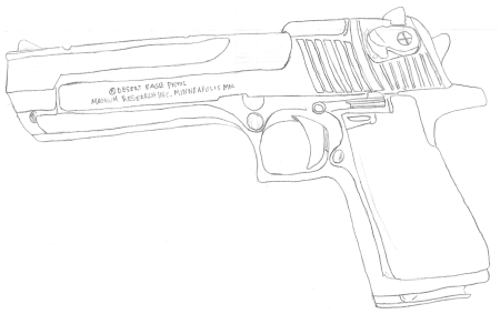 Чертёж пистолета Desert Eagle