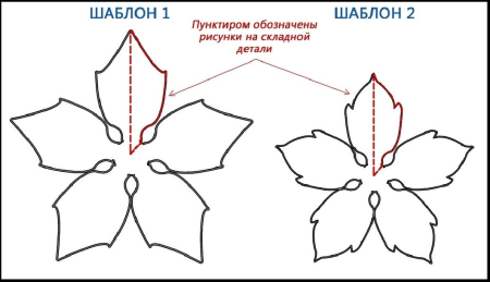 Пуансеттия шаблон лепестков