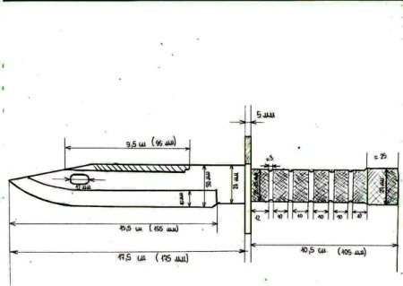 M9 Bayonet чертеж