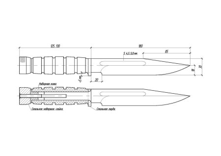 Нож m9 Bayonet чертеж