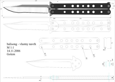 Штык-нож м9 Bayonet чертеж