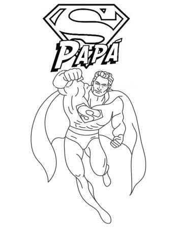 Супер папа раскраска