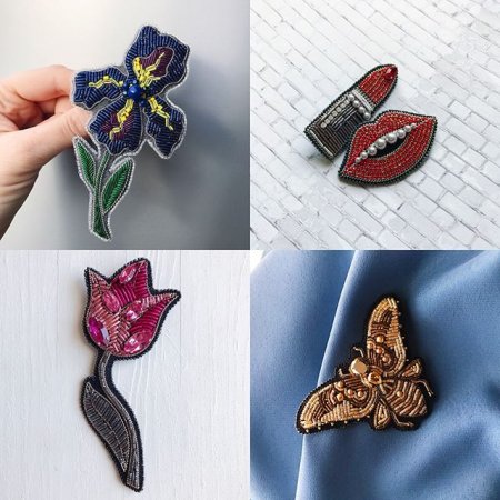 Брошь скрипичный ключ из бисера