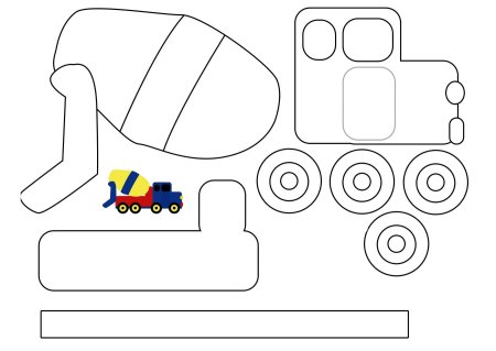 Аппликация машинка заготовка