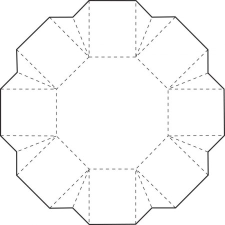 Развертка шестигранной коробки