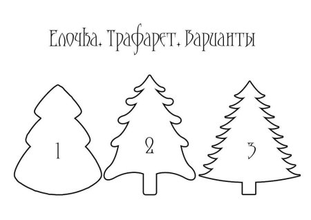 Трафарет елки для вырезания