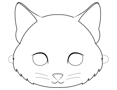 Маска котенка раскраска