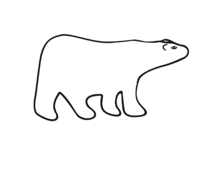 Белый медведь контур