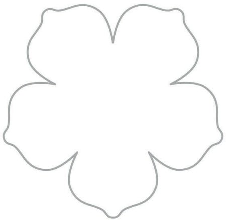 Трафарет цветка с 5 лепестками