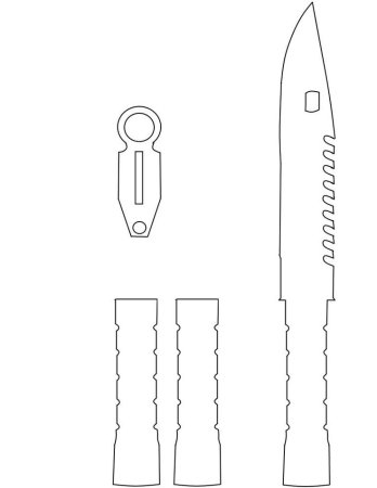 Чертежи ножей для резки фанеры и трафаретов Керамбит на бумаге (46 фото)