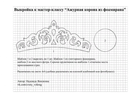 Выкройка короны