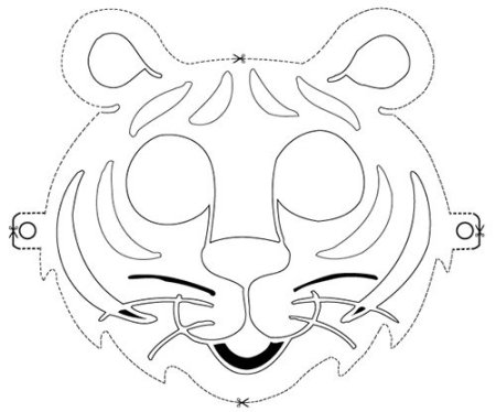 Шаблон маска тигра (46 фото)