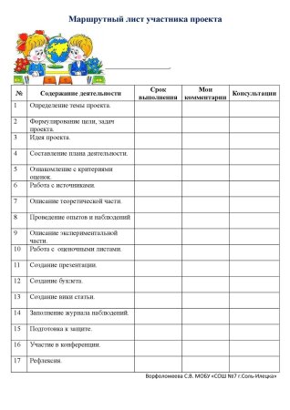Новогодний маршрутный лист для квеста