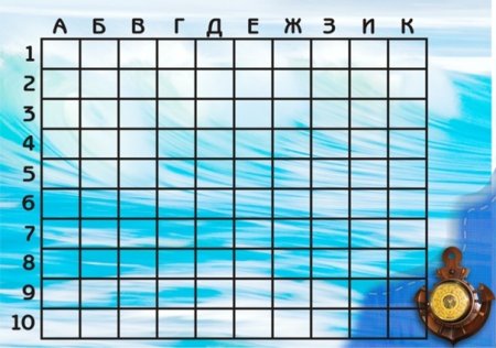 Морской бой таблица для игры