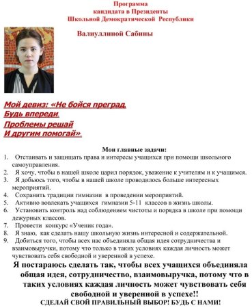 Программа президента школы