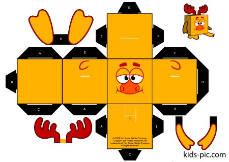 Объемная игрушка Лосяш из бумаги