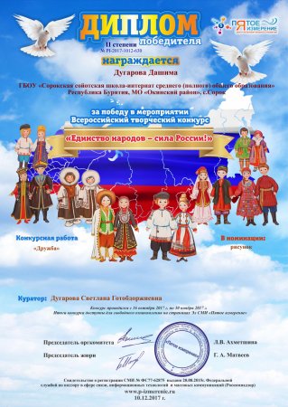 Диплом день народного единства