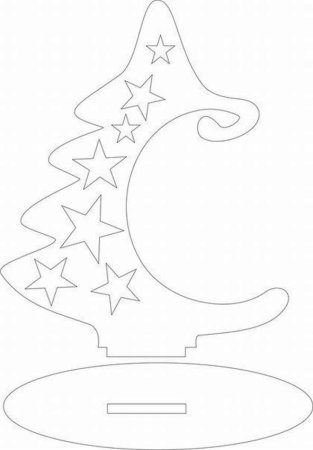 Трафарет для объемной елки из картона