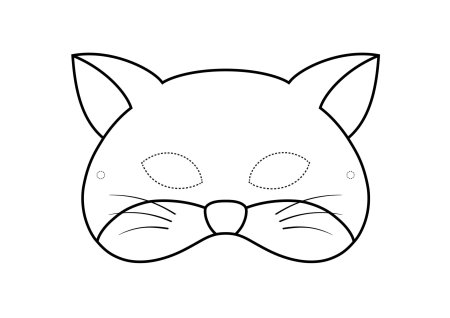 Маска кота трафарет