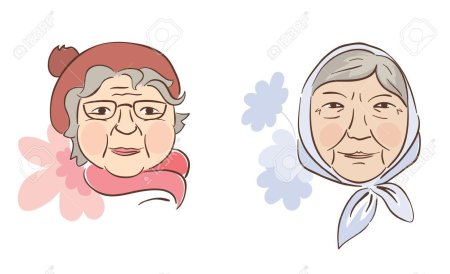 Лицо бабушки и дедушки