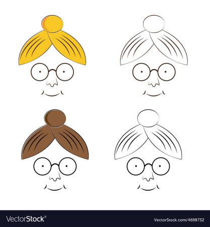Лицо бабушки легко для детей