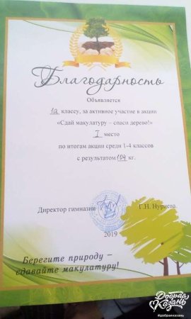 Грамота по экологии шаблон