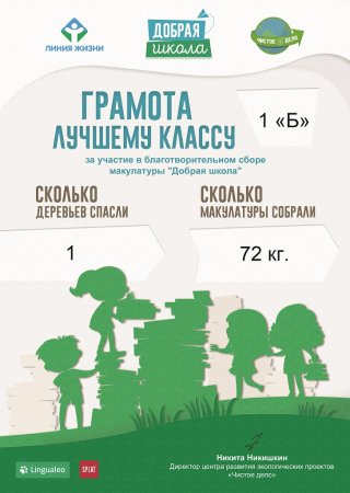 Диплом за макулатуру