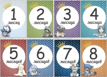 Карточки для малыша по месяцам