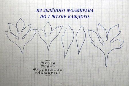 Листочки из фоамирана для цветов