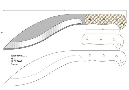Шаблон ножа кукри (44 фото)