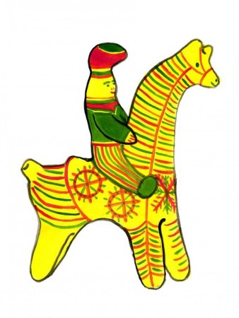 Глиняная игрушка Филимоновская всадник