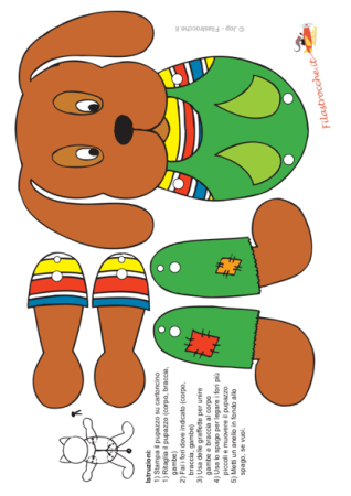 Игрушка дергунчик из картона