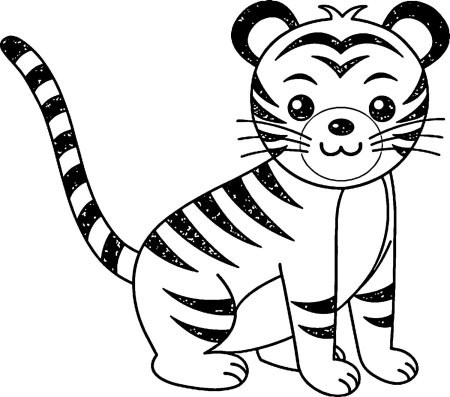 Раскраска Тигренок для детей 4-5 лет