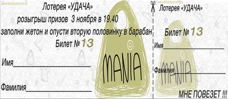 Лотерейный билет образец