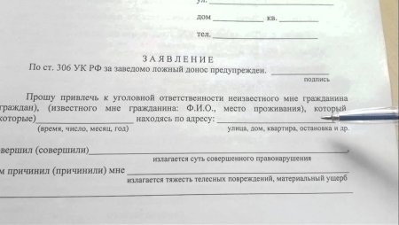Заявление в полицию образец