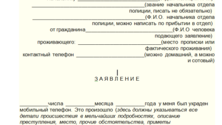 Бланк заявления о мошенничестве в полицию образец