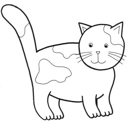 Котенок трафарет для детей