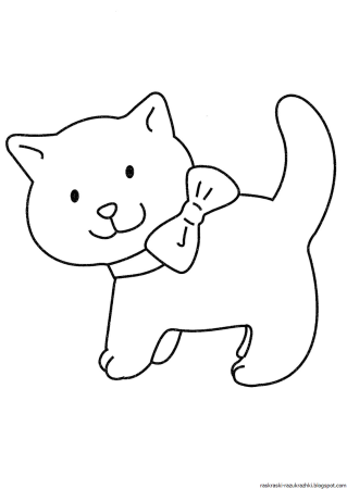 Кошка для раскрашивания детям