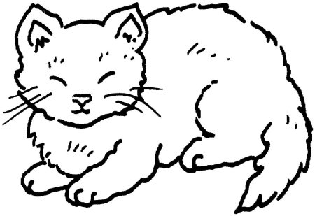 Трафарет котика для рисования