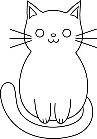 Кот раскраска для детей