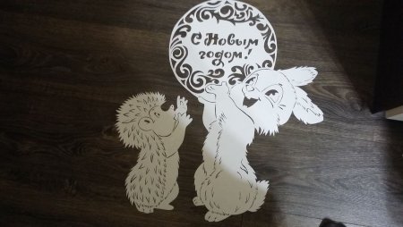 Новогодний заяц трафарет
