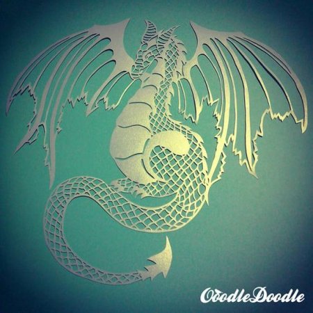 Орнамент дракон Китай Papercut