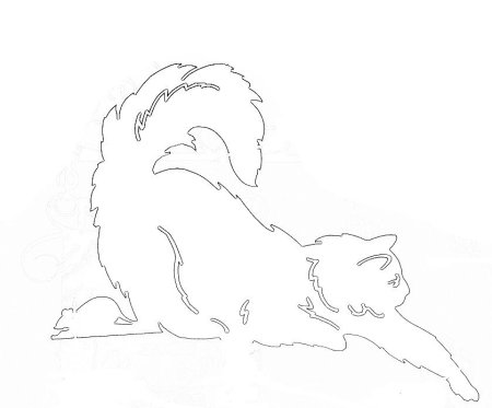 Кошечка на окно трафарет