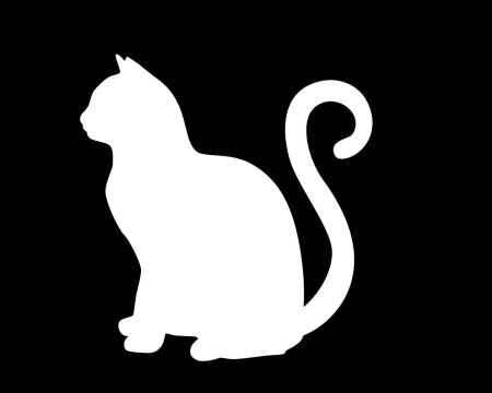 Силуэт кота карандашом