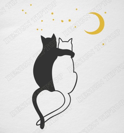 Кот трафарет для вырезания на окно