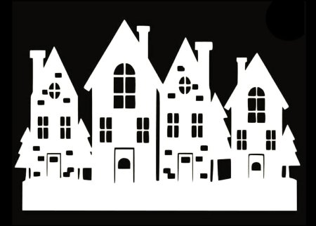 Новогодние силуэты домов