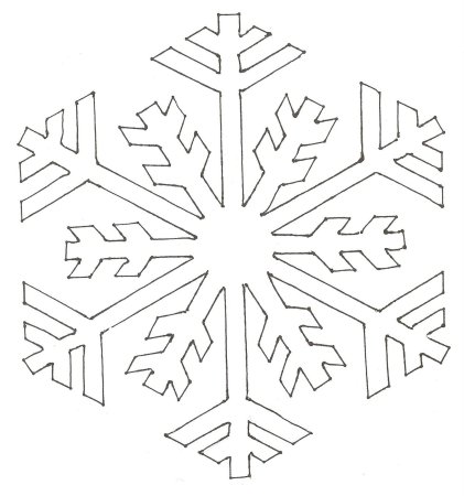 Снежинка трафарет для вырезания