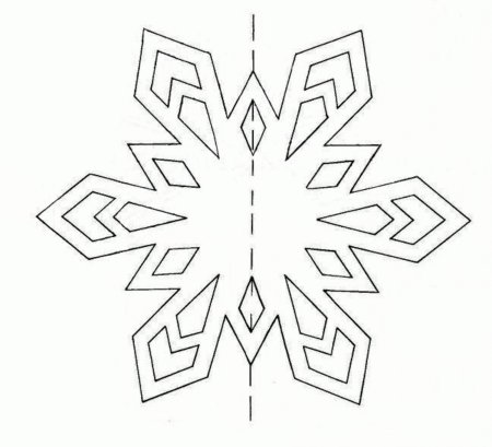 Снежинка трафарет для вырезания