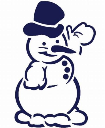 Вытынанка смешной снеговик (50 фото)