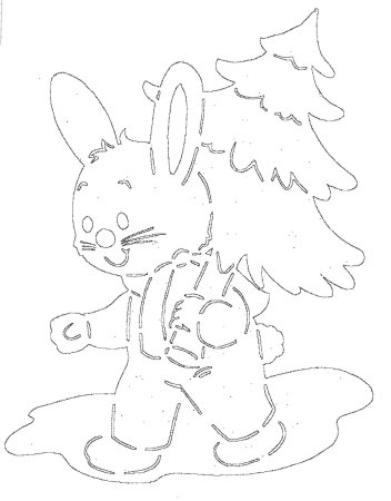 Вытынанки новогодние заяц